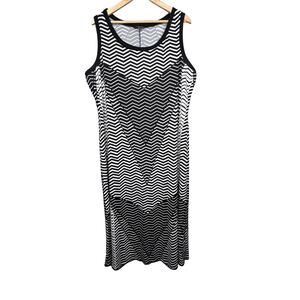 Notations Dress Women’s Size 2X Sleeveless Black & White Maxi *Flaw*